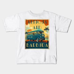 Antigua and Barbuda Vintage Travel Art Poster Kids T-Shirt